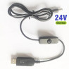 Kabel Step Up Booster USB 5V ke 24V (DC Jack 5.5x2.1mm) dengan Tombol ON/OFF